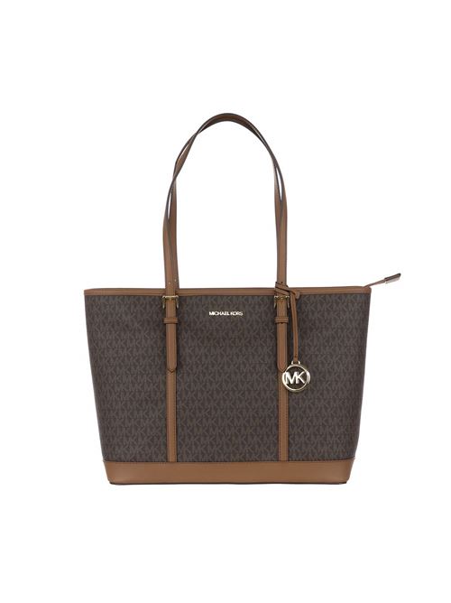 LG TZ SHLDR TOTE JET SET TRAVEL MICHAEL KORS | 35T0GTVT3V/BROWN